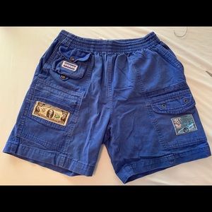 Colorayons blue cargo style mid 90’s men’s shorts.